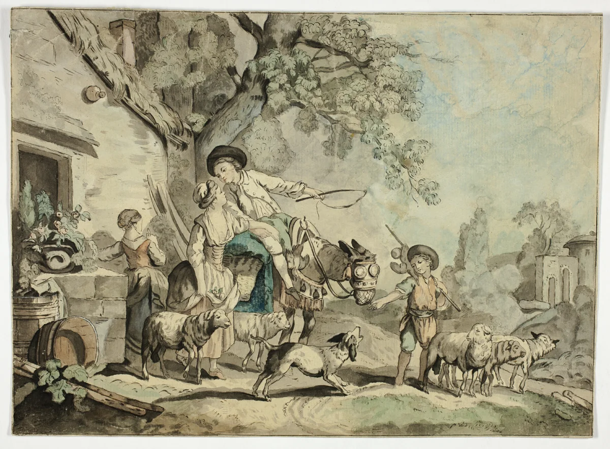 Departure for Market by Unknown Artist, painting, 1750-1850