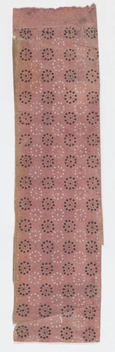 Fragment of a sheet with a pattern of dots in circles by anonymous, print, 1800-1900