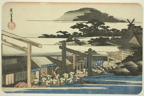 Precincts of the Shiba Shinmei Shrine (Shiba Shinmei keidai), from the series "Famous Places in the Eastern Capital (Toto meisho)" by Utagawa Hiroshige (歌川広重), print, 1827-1843