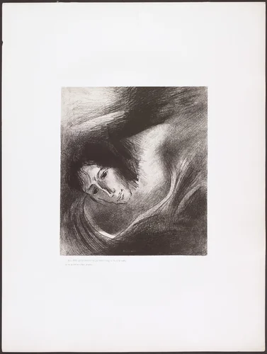 And the Devil That Deceived Them Was Cast into the Lake of Fire and Brimstone, Where the Beast and the False Prophet Are (Et le diable qui les séduisait, fut jeté dans l'étang de feu et de soufre, où est la bête et le faux prophète) from Apocalypse of Saint John (Apocalypse de Saint-Jean) by Odilon Redon, print, 1899