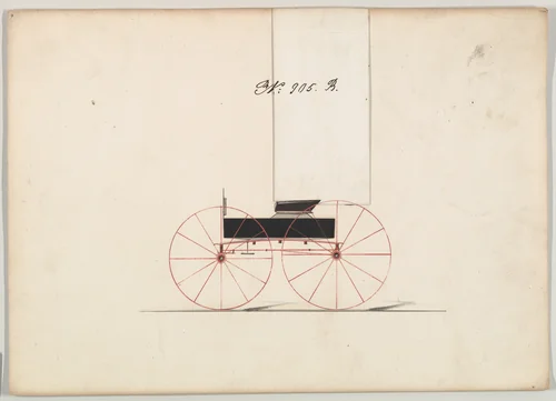 Design for Wagon, no. 905b by Brewster & Co., drawing, 1850-1870