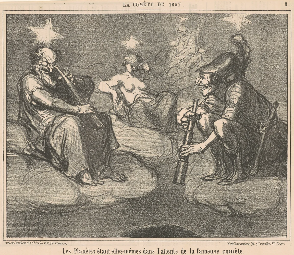 Les planètes étant elles-mêmes dans ... by Honoré Daumier, print, 1857