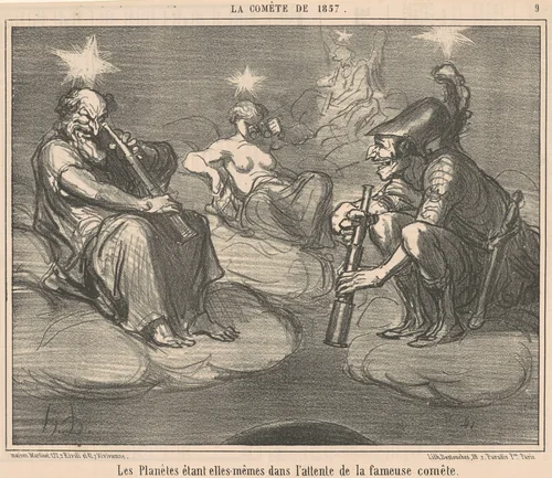 Les planètes étant elles-mêmes dans ... by Honoré Daumier, print, 1857