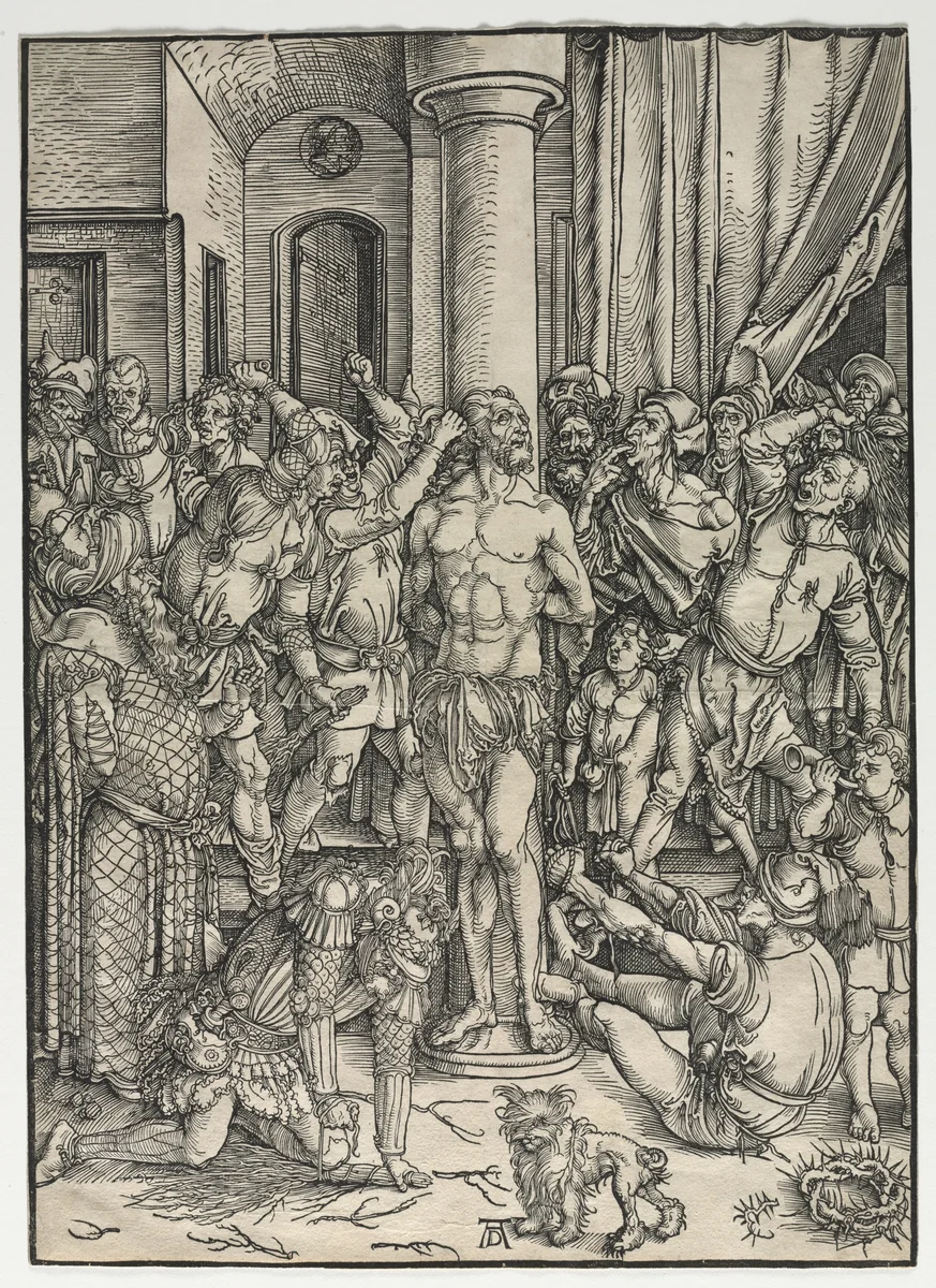 The Great Passion: The Flagellation by Albrecht Dürer, print, 1497-1510