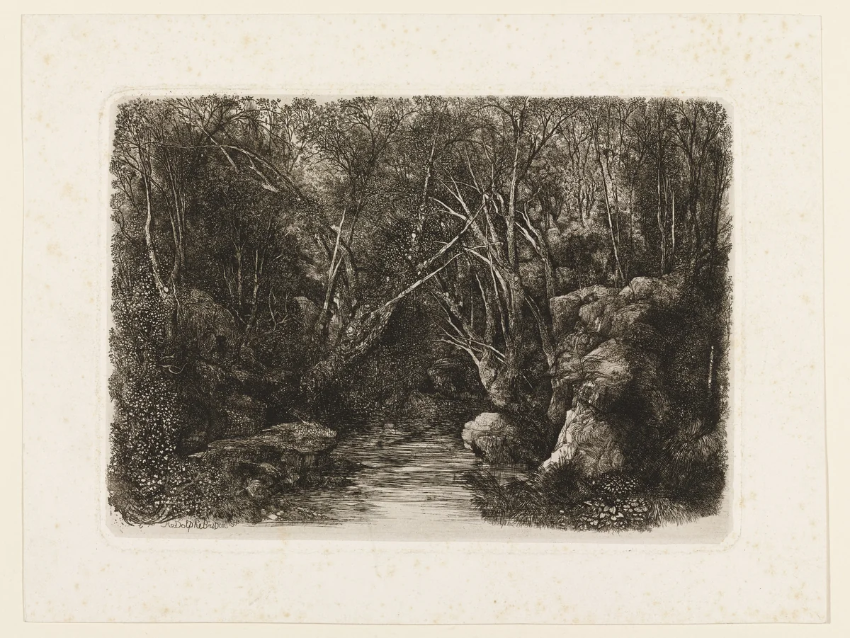 The Stream by Rodolphe Bresdin, print, 1880