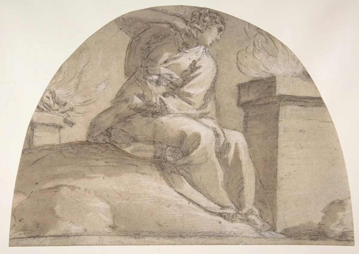 Seated Allegorical Female Figure by Pier Francesco Mazzucchelli, drawing, 1573-1626