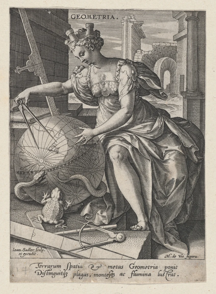 Geometria, from "The Seven Liberal Arts" by Johann Sadeler I, print, 1565-1575