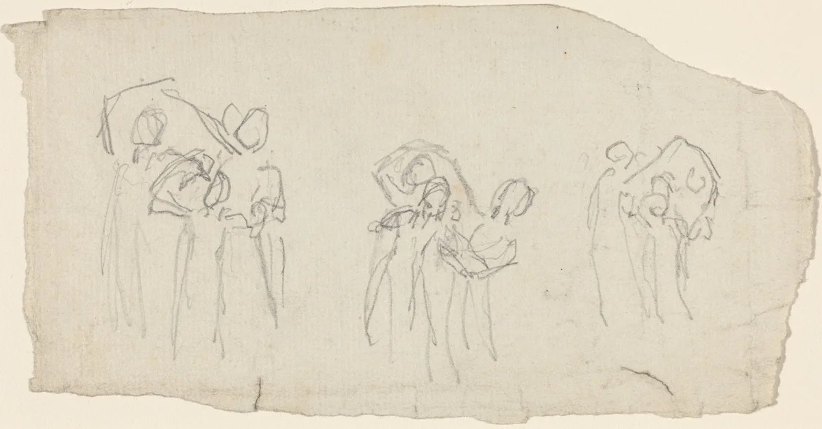 Three Groups of Dancers by John Flaxman, drawing, 1755-1826