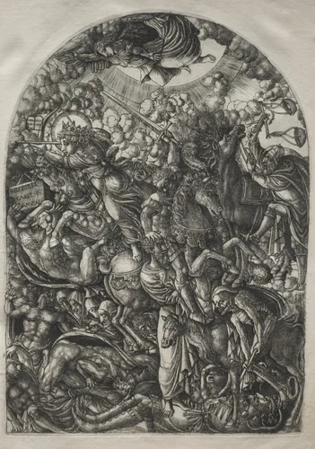 The Apocalypse: St. John Sees the Four Riders by Jean Duvet, print, 1546-1556