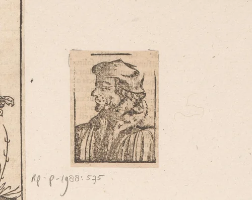 Buste van een man by anonymous, print, 1500-1599