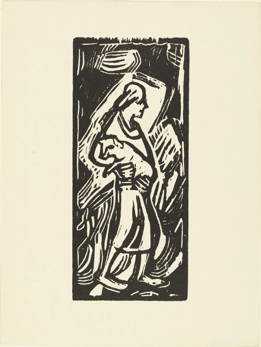 The Good Shepherd (Der gute Hirte) (plate, loose leaf) from the periodical Das Kunstblatt, vol. 2, no. 9 (Sep 1918) by Christian Rohlfs, print, 1918