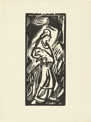 The Good Shepherd (Der gute Hirte) (plate, loose leaf) from the periodical Das Kunstblatt, vol. 2, no. 9 (Sep 1918) by Christian Rohlfs, print, 1918