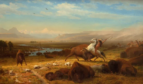 The Last of the Buffalo by Albert Bierstadt, painting, 1888-1889