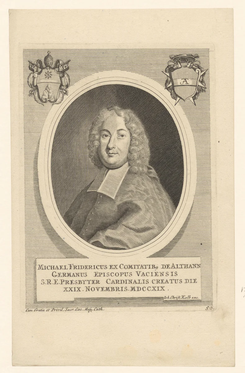 Portret van Michael Friedrich von Althann by Johann Christoph Kolb, print, 1726