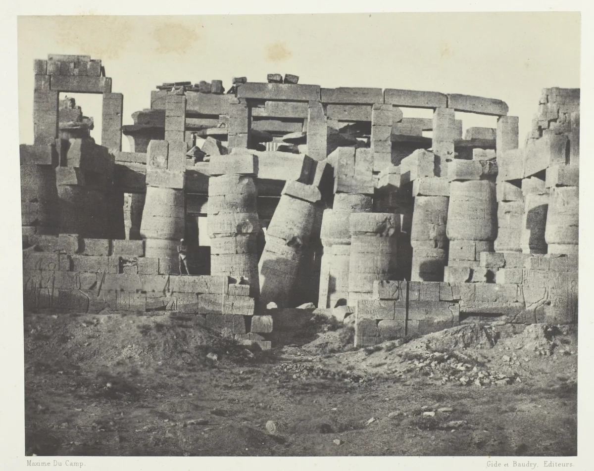 Palais de Karnak, Salle Hypostyle Prise au Nord; Thèbes, plate 35 from the album "Egypte, Nubie, Palestine et Syrie" (1852) by Maxime Du Camp, photograph, 1849-1851