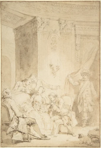 The Husband-Confessor by Jean Honoré Fragonard, drawing, 1765-1775