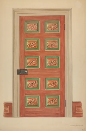Zoar Door by Fritz Boehmer, index of american design, 1938