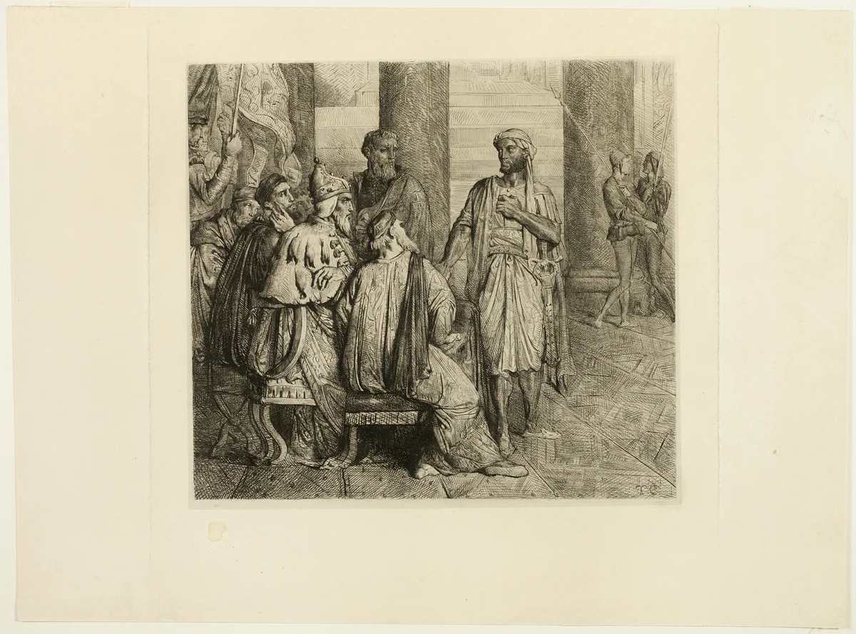 She Lov'd Me for the Dangers, plate three from Othello by Théodore Chassériau, print, 1844