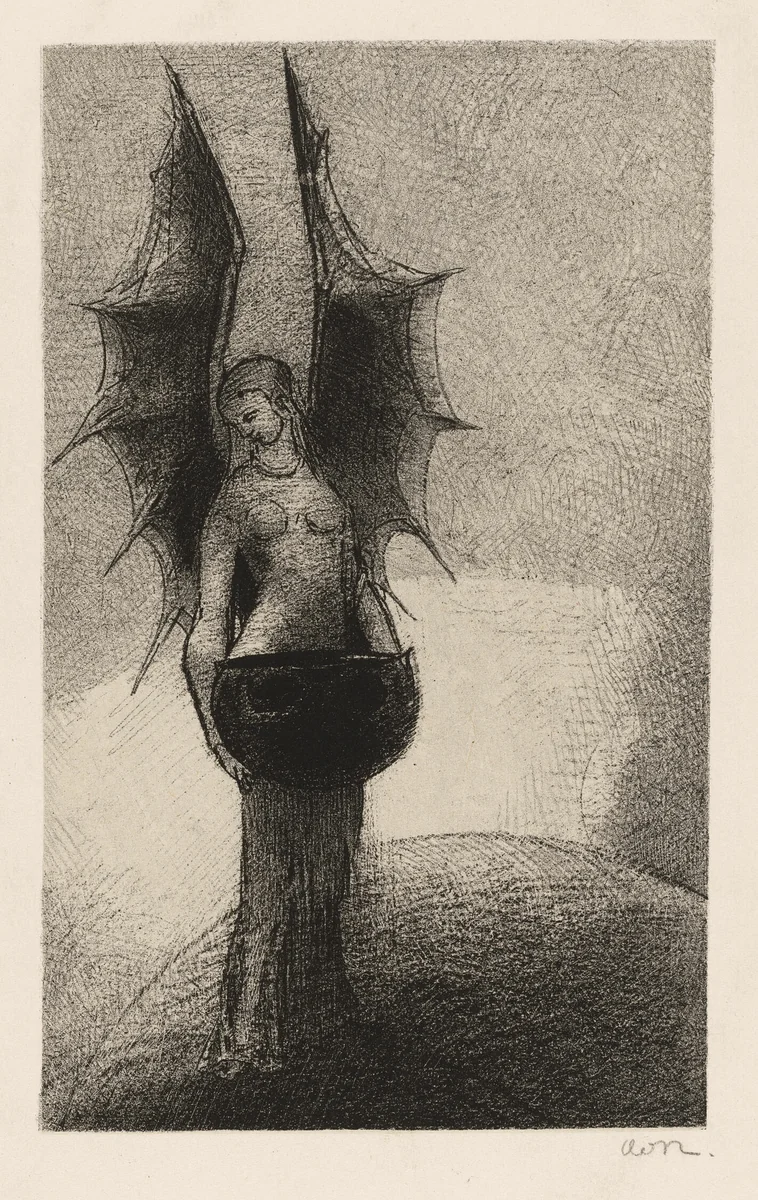 Frontispiece from Iwan Gilkin's Tenebres (Darkness) by Odilon Redon, print, 1892