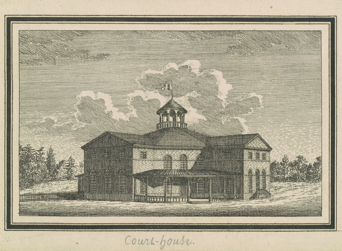 Esperanza, Courthouse by Charles B. J. Févret de Saint-Mémin, print, 1795