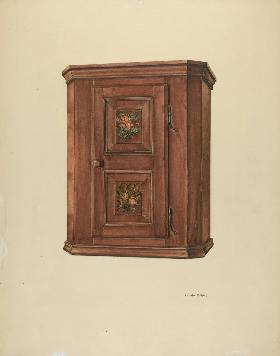 Zoar Cherry Bonnet Cabinet by Angelo Bulone, index of american design, 1938