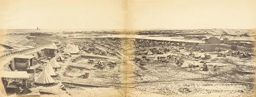 Interior of Pehtang Fort Showing Probyn's Horse, August 1, 1860 by Felice Beato, photograph, 1860