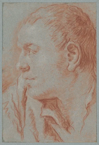 Head of a Young Man in Profile by Giovanni Battista Tiepolo, drawing, 1696-1770