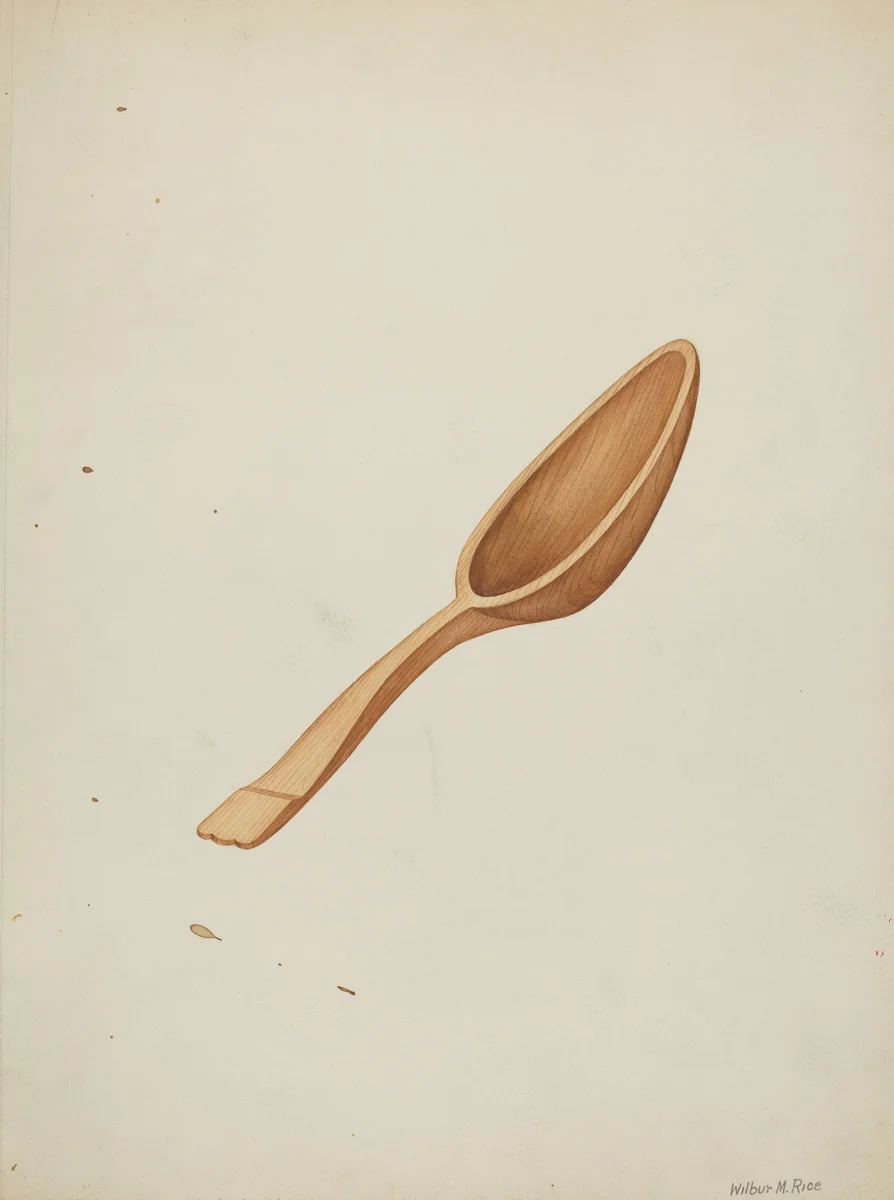 Spoon by Wilbur M Rice, index of american design, 1942