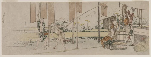 Dyers at Work by Katsushika Hokusai (葛飾 北斎), print, 1795-1805