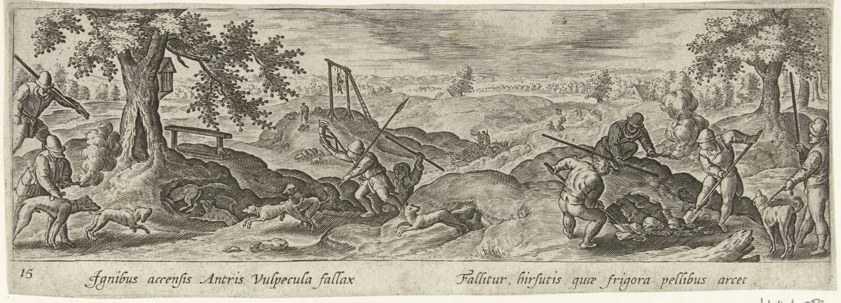 Fox Hunt by Unknown, print, 1585-1633