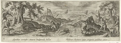 Fox Hunt by Unknown, print, 1585-1633