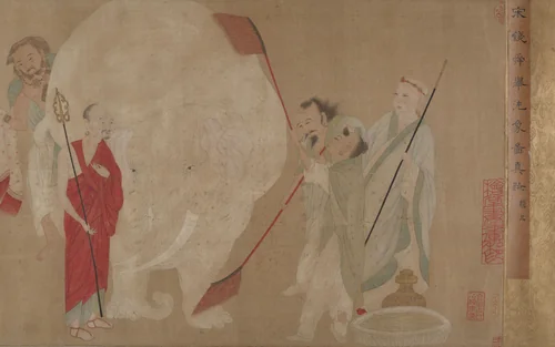 Washing the Sacred Elephant by Unidentified Artist, painting, 1368-1911