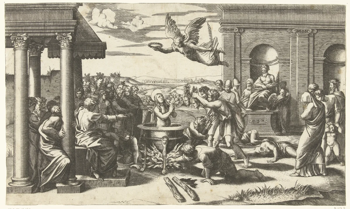 Martelaarschap van de heilige Felicitas by anonymous, print, 1520-1575