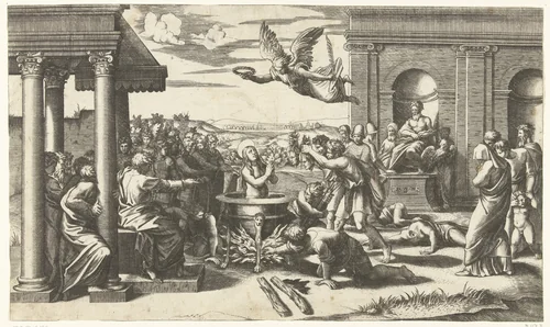 Martelaarschap van de heilige Felicitas by anonymous, print, 1520-1575