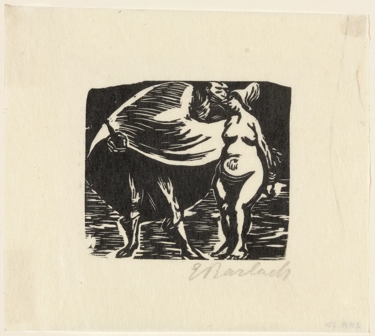 Loving Reverence (Verliebte Reverenz) (plate 20) from the supplementary suite accompanying the deluxe edition of the illustrated book Walpurgis Night (Walpurgisnacht) by Ernst Barlach, print, 1920