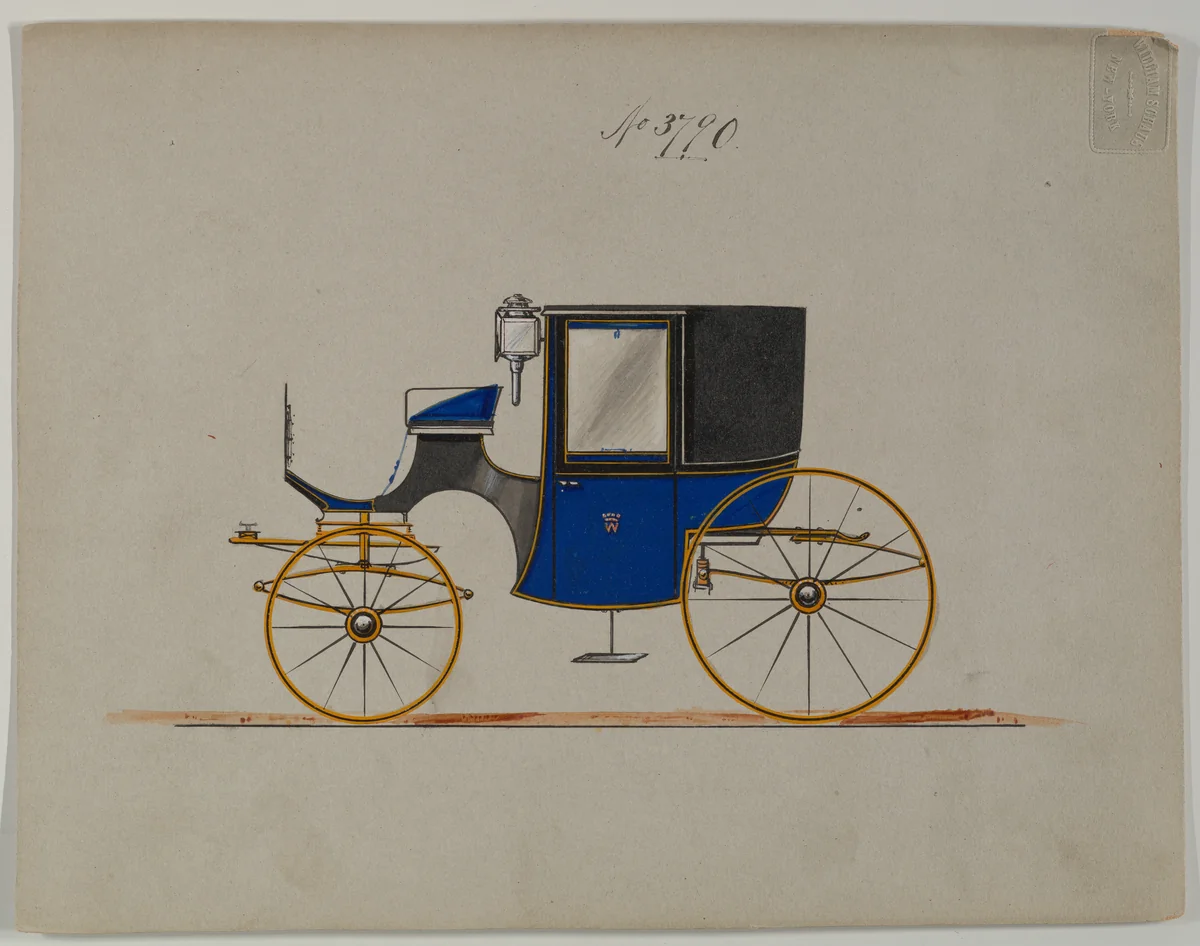 Brougham #3790 by Brewster & Co., drawing, 1882