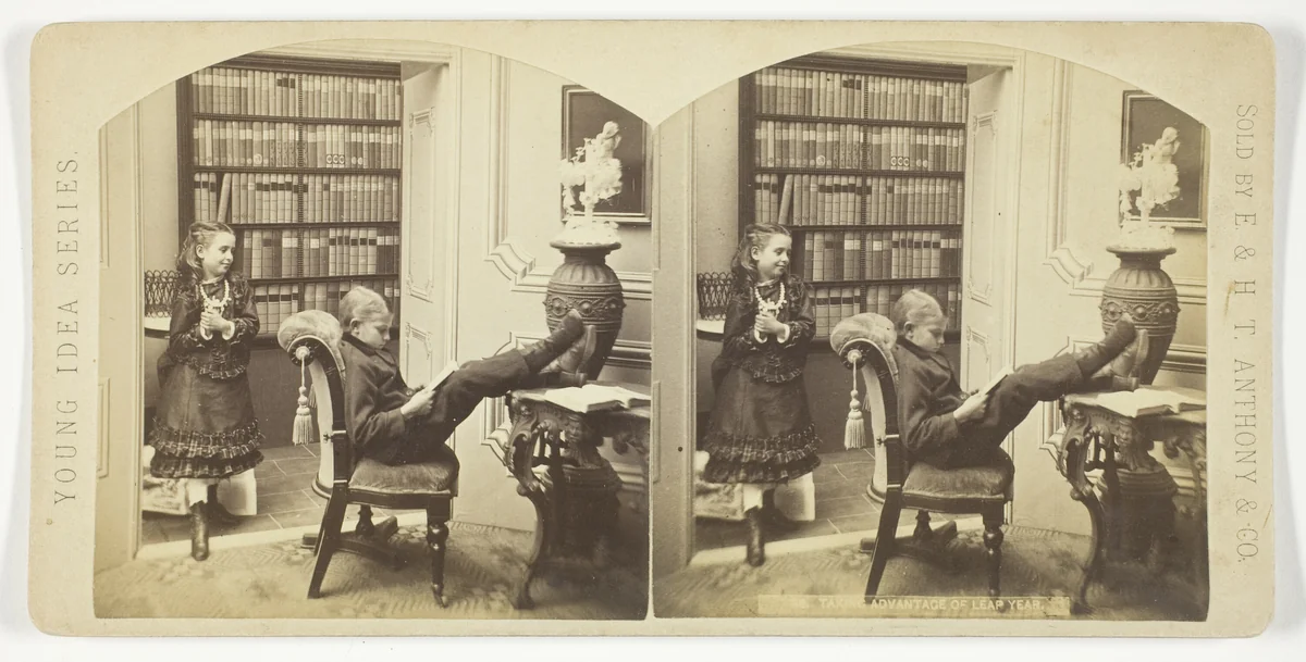 Taking Advantage of Leap Year, No. 62 from the series "Young Ideas" by Anthony & Company, photograph, 1860-1901