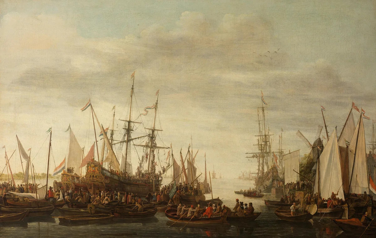 The Keelhauling of the Ship’s Surgeon of Admiral Jan van Nes by Lieve Pietersz. Verschuier, painting, 1660-1686