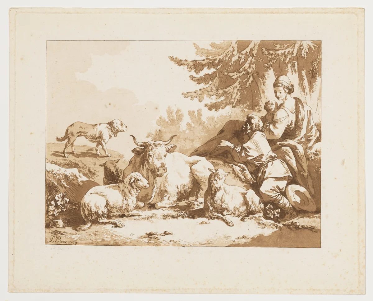 Pastorale 1 by Jean Baptiste Le Prince, print, 1764-1774