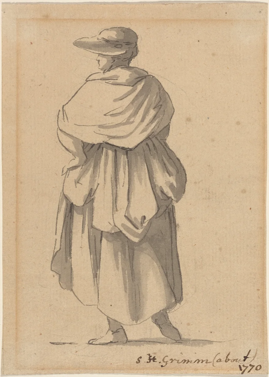 A Peasant Woman by Samuel Hieronymus Grimm, drawing, 1770