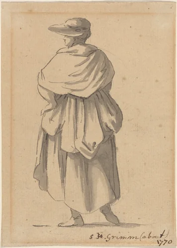 A Peasant Woman by Samuel Hieronymus Grimm, drawing, 1770