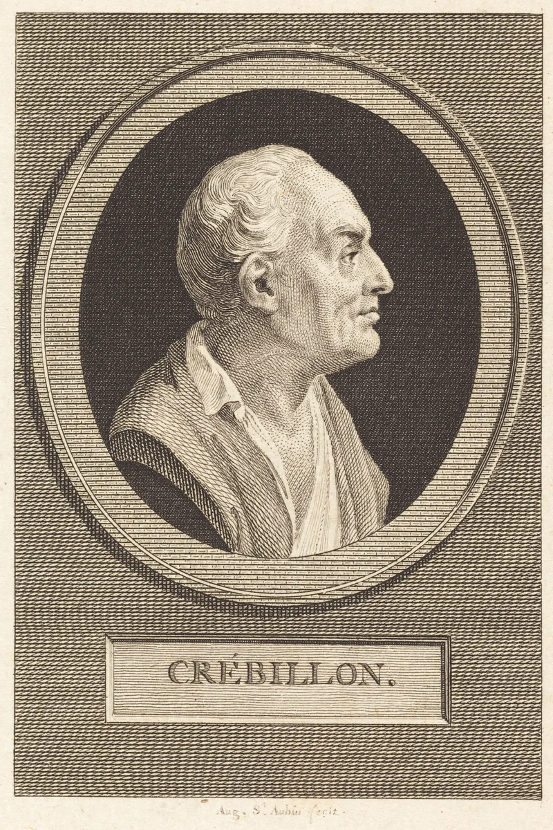 Prosper Jolyot de Crebillon by Augustin de Saint-Aubin, print, 1736-1807