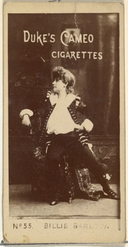 Card Number 55, Billie Barlow, from the Actors and Actresses series (N145-4) issued by Duke Sons & Co. to promote Cameo Cigarettes by W. Duke, Sons & Co., photograph, 1880-1889