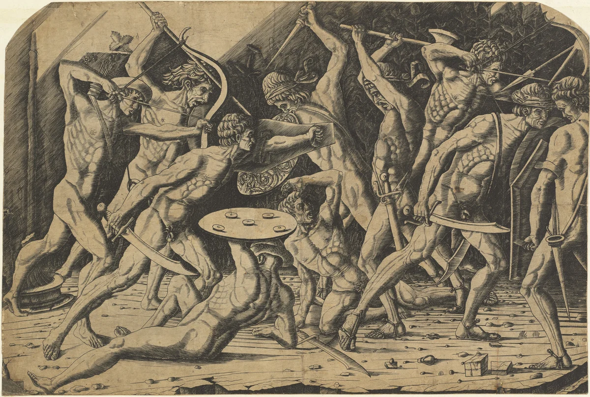 Battle of Naked Men by Andrea Mantegna, print, 1460-1470