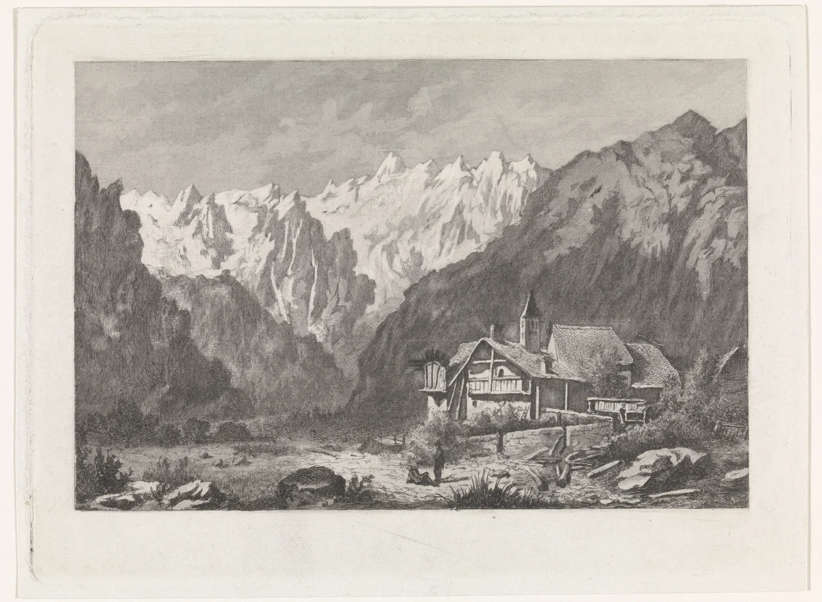 Gezicht op de Col du Géant by David van der Kellen, print, 1837-1885