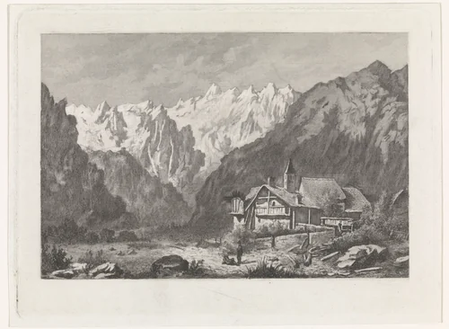 Gezicht op de Col du Géant by David van der Kellen, print, 1837-1885
