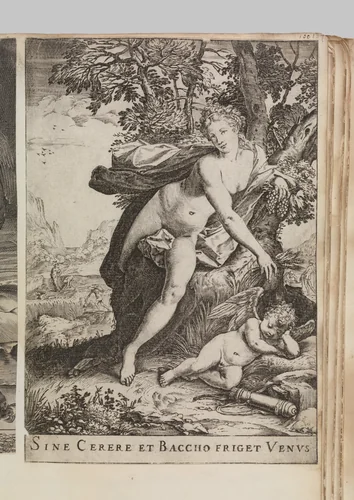 Sine Cerere et Baccho Friget Venus by Agostino Carracci, print, 1599
