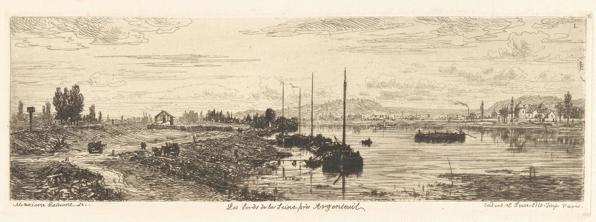 Les Bords de la Seine près Argenteuil (The Banks of the Seine by Argenteuil) by Maxime Lalanne, print, 1869