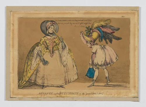 A Change in the Petticoats, or the Years 1780 &1817 by William Heath, print, 1817