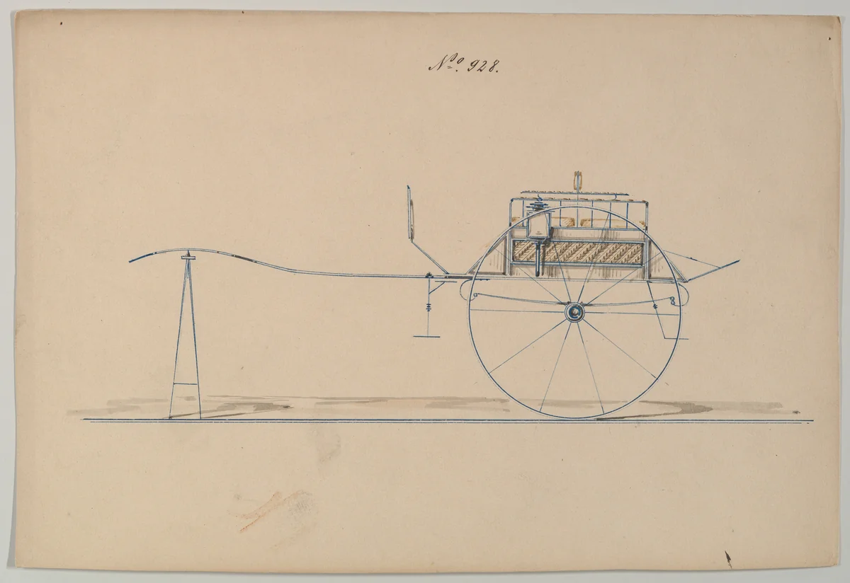 Dog Cart # 928 by Brewster & Co., drawing, 1870-1874